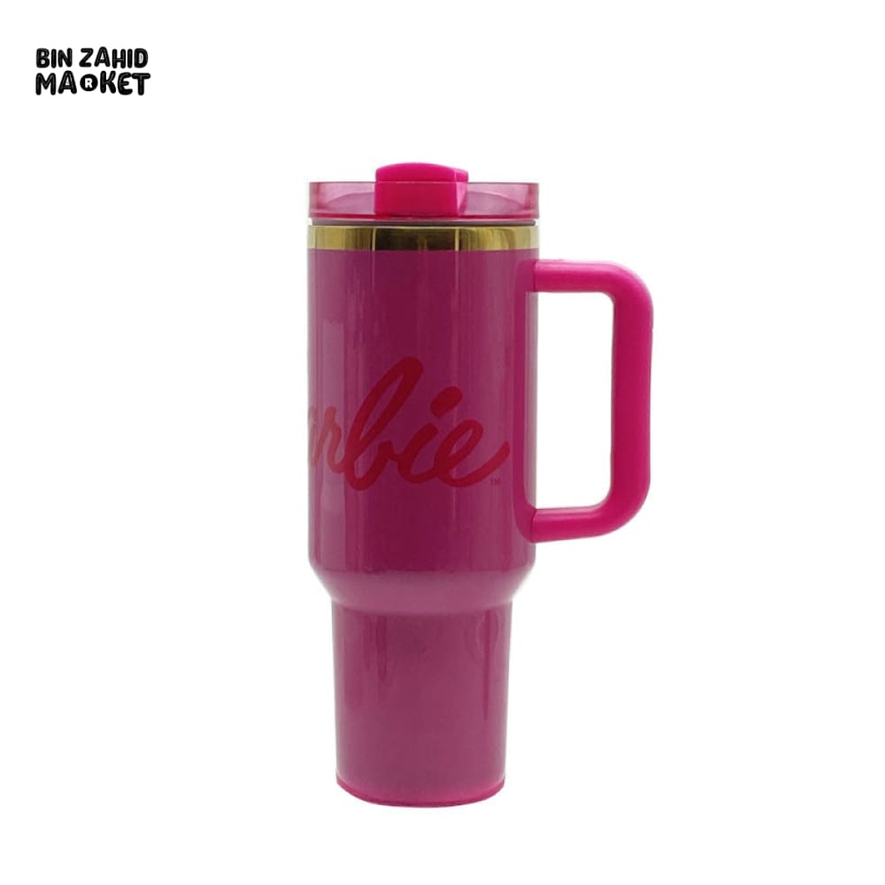 BARBIE THERMAL COFFEE MUG WITH STRAW – 40OZ VACUUM INSULATED STAINLESS STEEL TRAVEL TUMBLER
