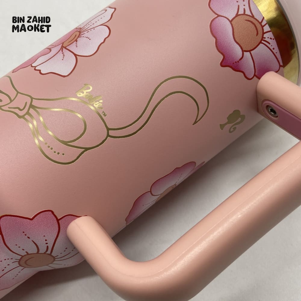 BARBIE THERMAL COFFEE MUG WITH STRAW – 40OZ VACUUM INSULATED STAINLESS STEEL TRAVEL TUMBLER