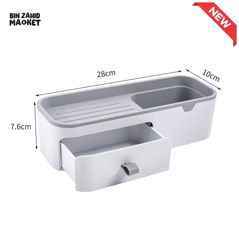 BATHROOM WALL MOUNTED STORAGE SHELF WITH DRAWER