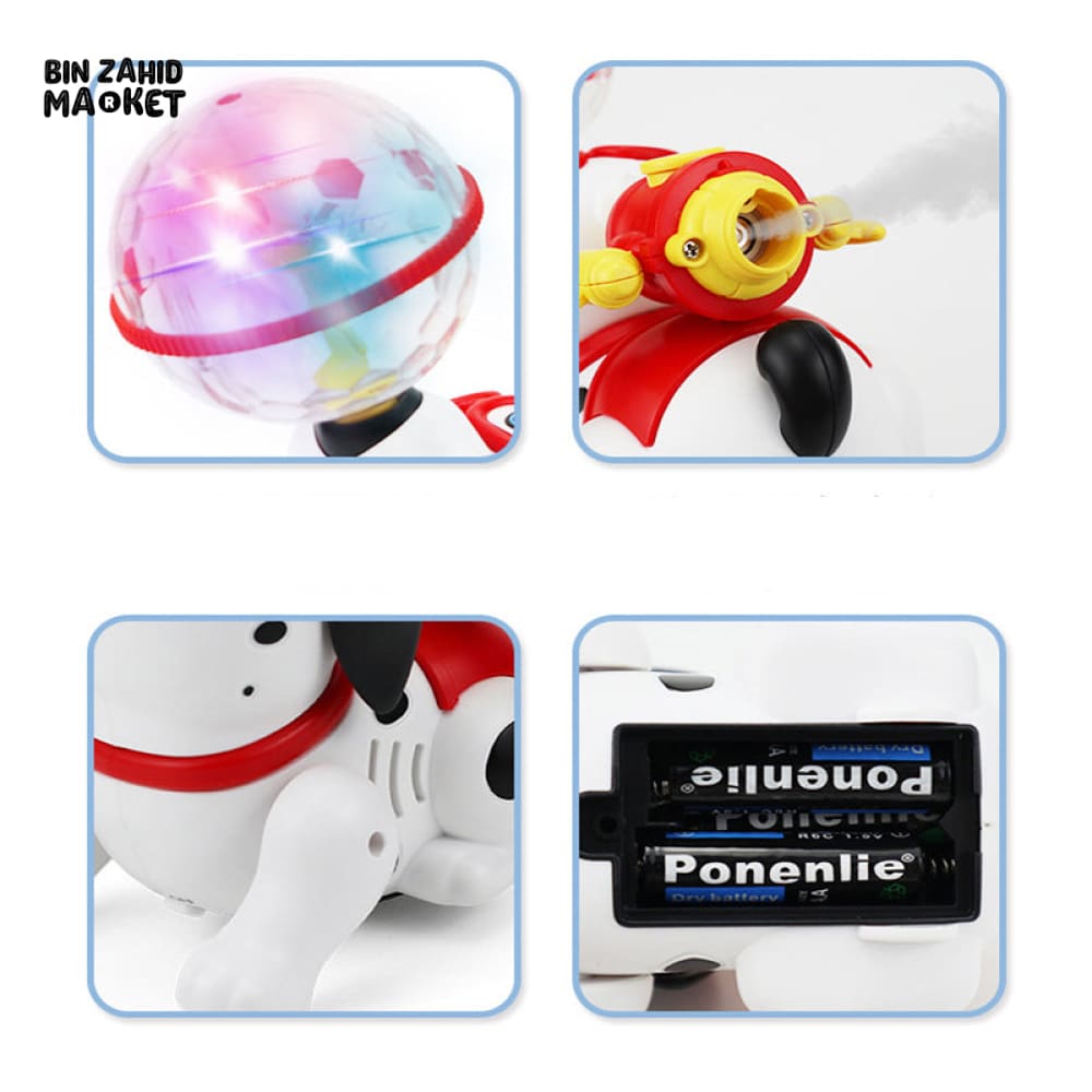 BATTERY OPERATED SPRAY TOY WITH LIGHT & SOUND EFFECTS - DOG
