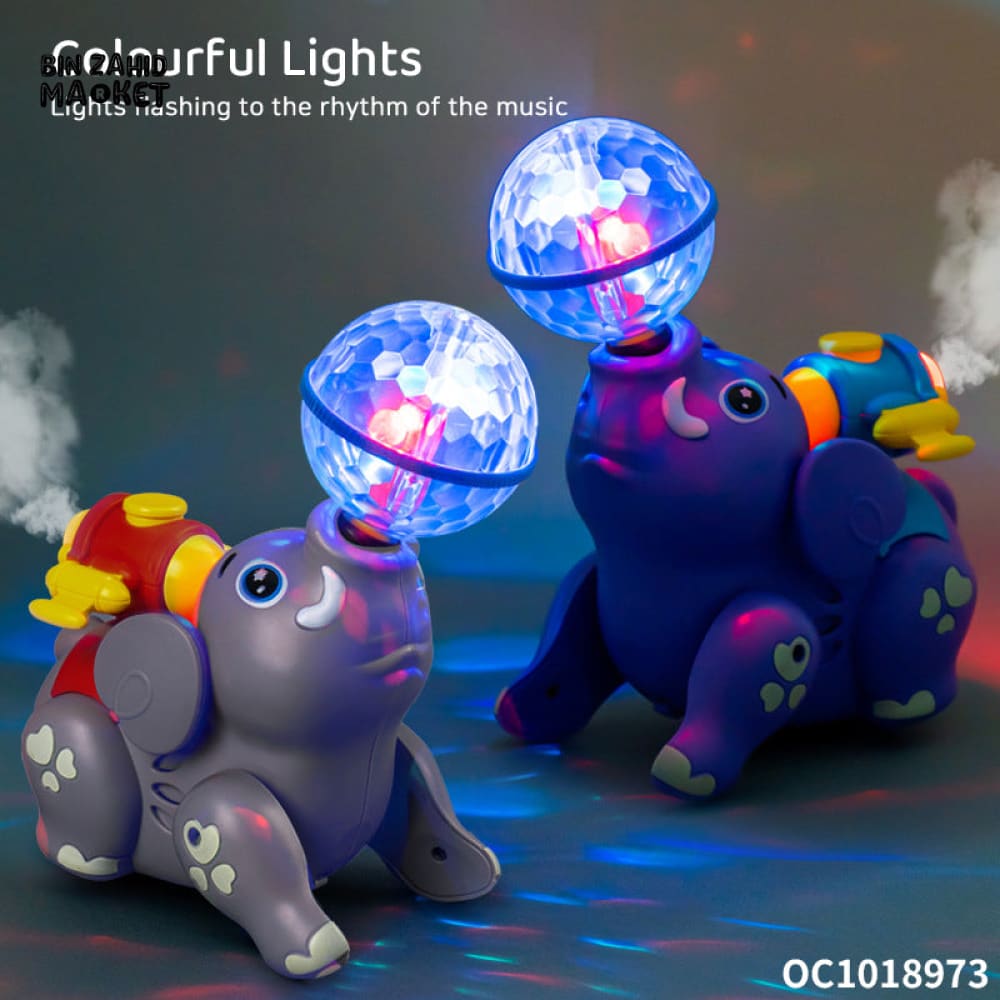 BATTERY OPERATED SPRAY TOY WITH LIGHT & SOUND EFFECTS - ELEPHANT