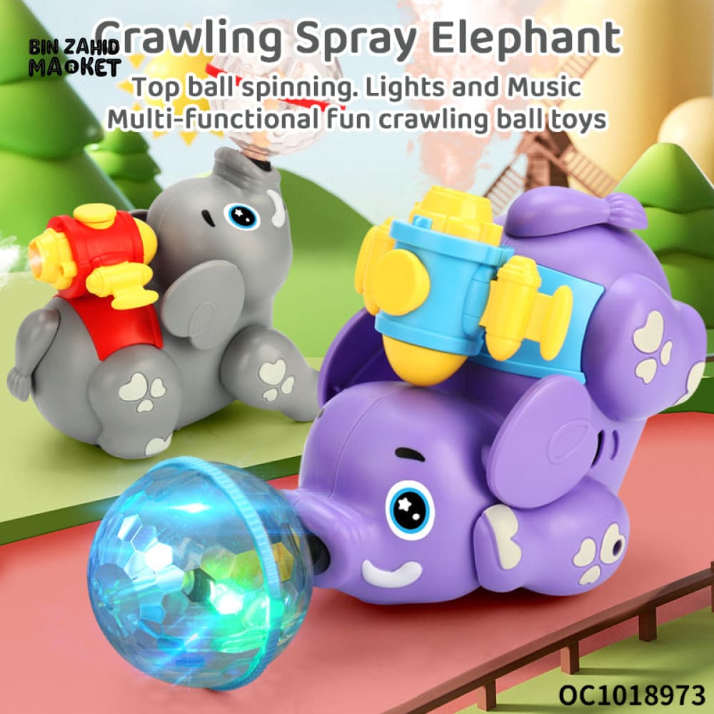 BATTERY OPERATED SPRAY TOY WITH LIGHT & SOUND EFFECTS - ELEPHANT