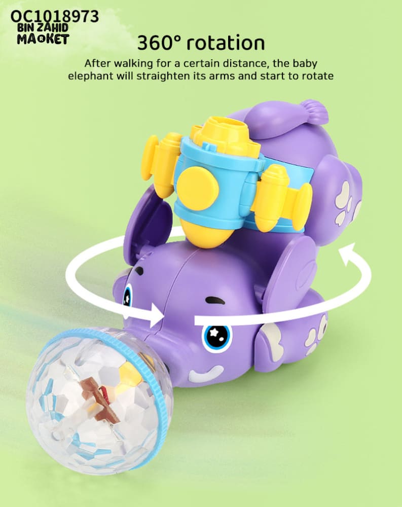 BATTERY OPERATED SPRAY TOY WITH LIGHT & SOUND EFFECTS - ELEPHANT