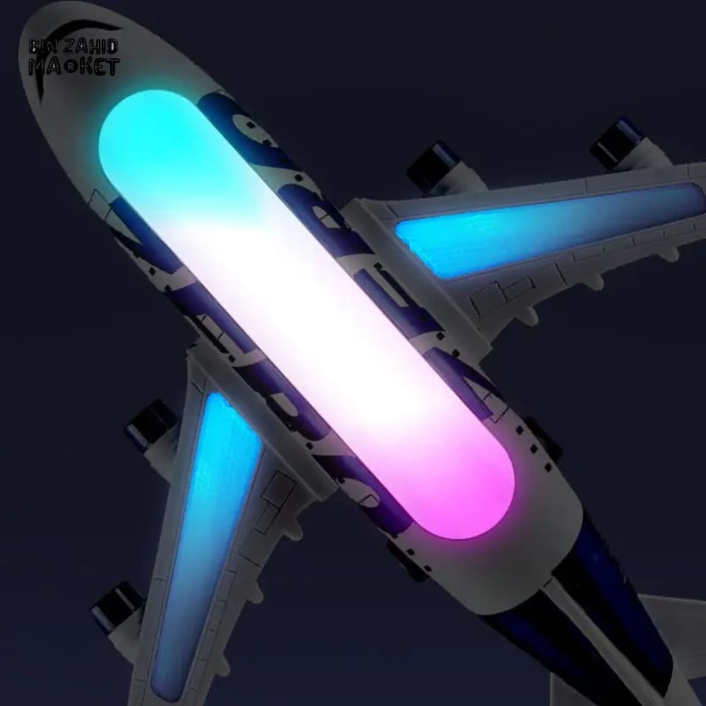 BATTERY OPERATED ZERO AIRPLANE – LED LIGHTS MUSIC & 360-DEGREE SPIN ACTION