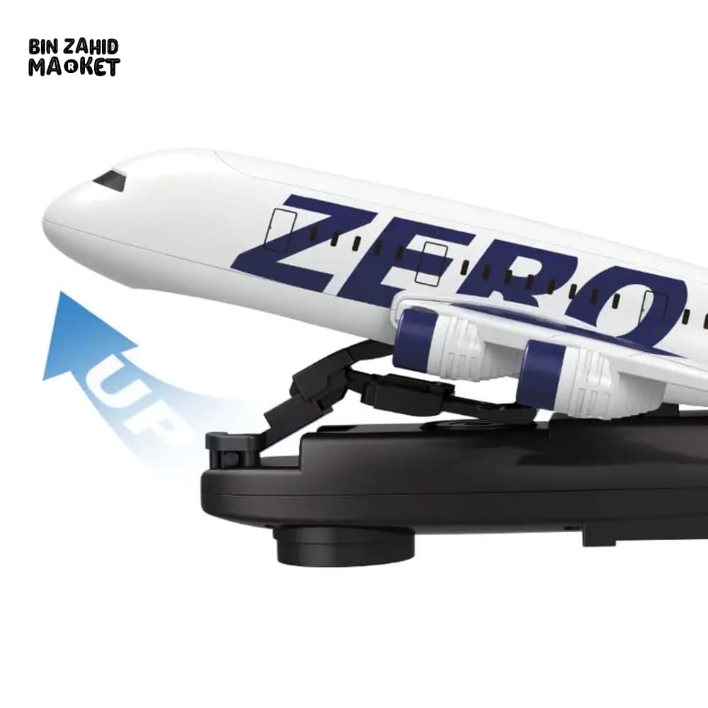 BATTERY OPERATED ZERO AIRPLANE – LED LIGHTS MUSIC & 360-DEGREE SPIN ACTION
