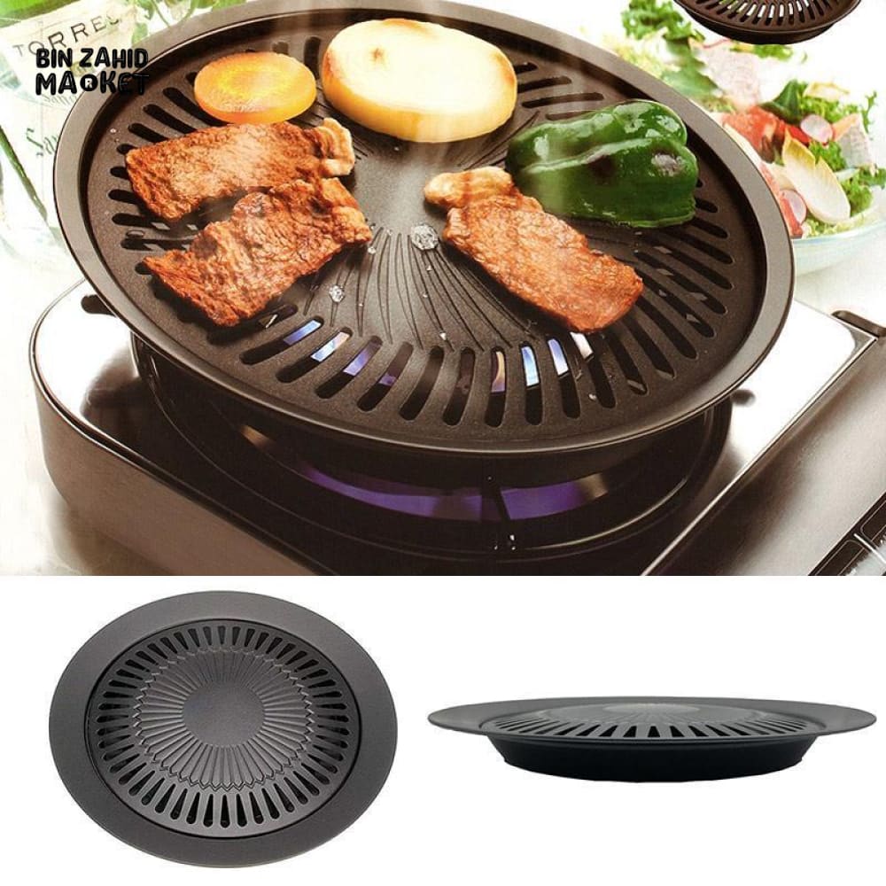 BBQ GRILL PAN STOVE-TOP NON-STICK GRILLING PAN