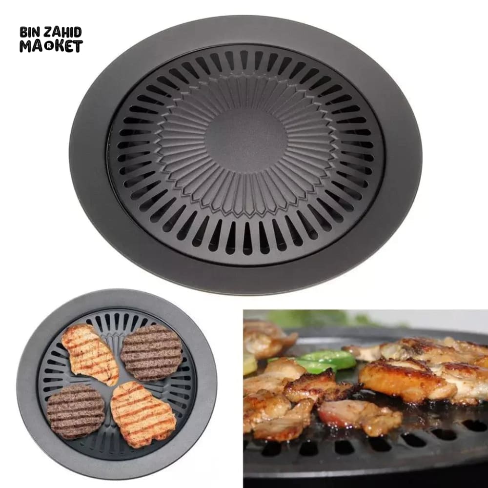 BBQ GRILL PAN STOVE-TOP NON-STICK GRILLING PAN