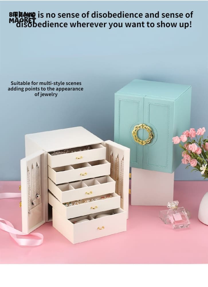 LEATHER DRAWER JEWELRY ORGANIZER