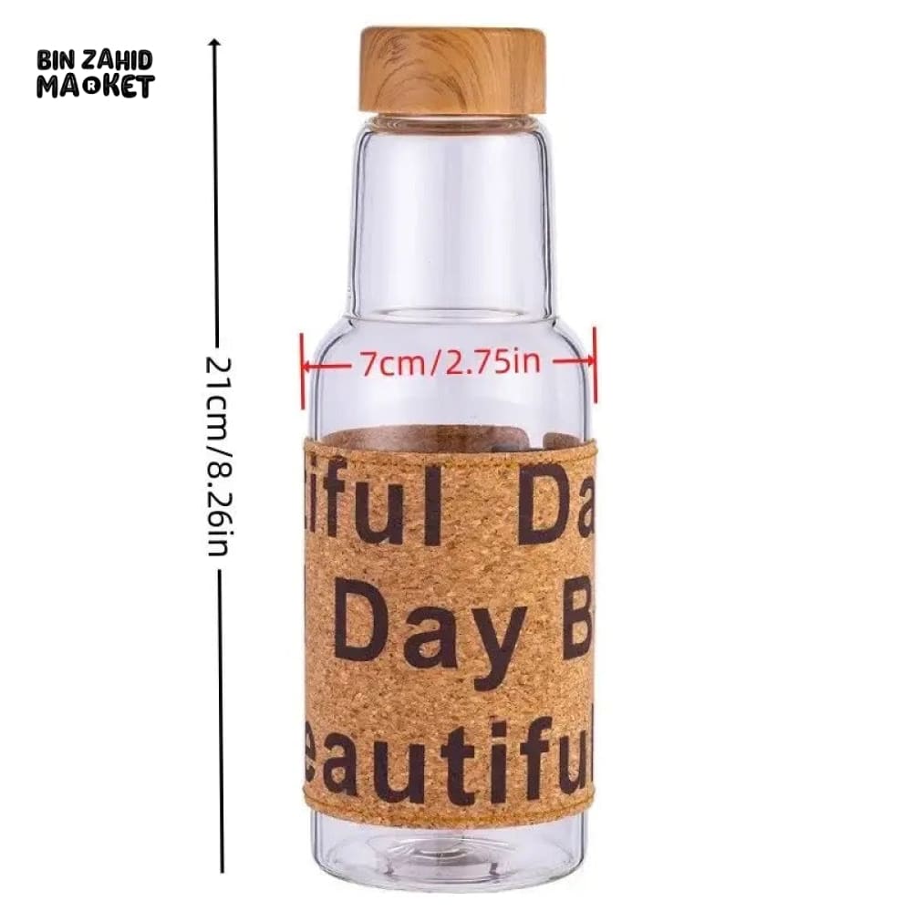 BEAUTIFUL DAY WOODEN CAP WATER BOTTLE 550ML