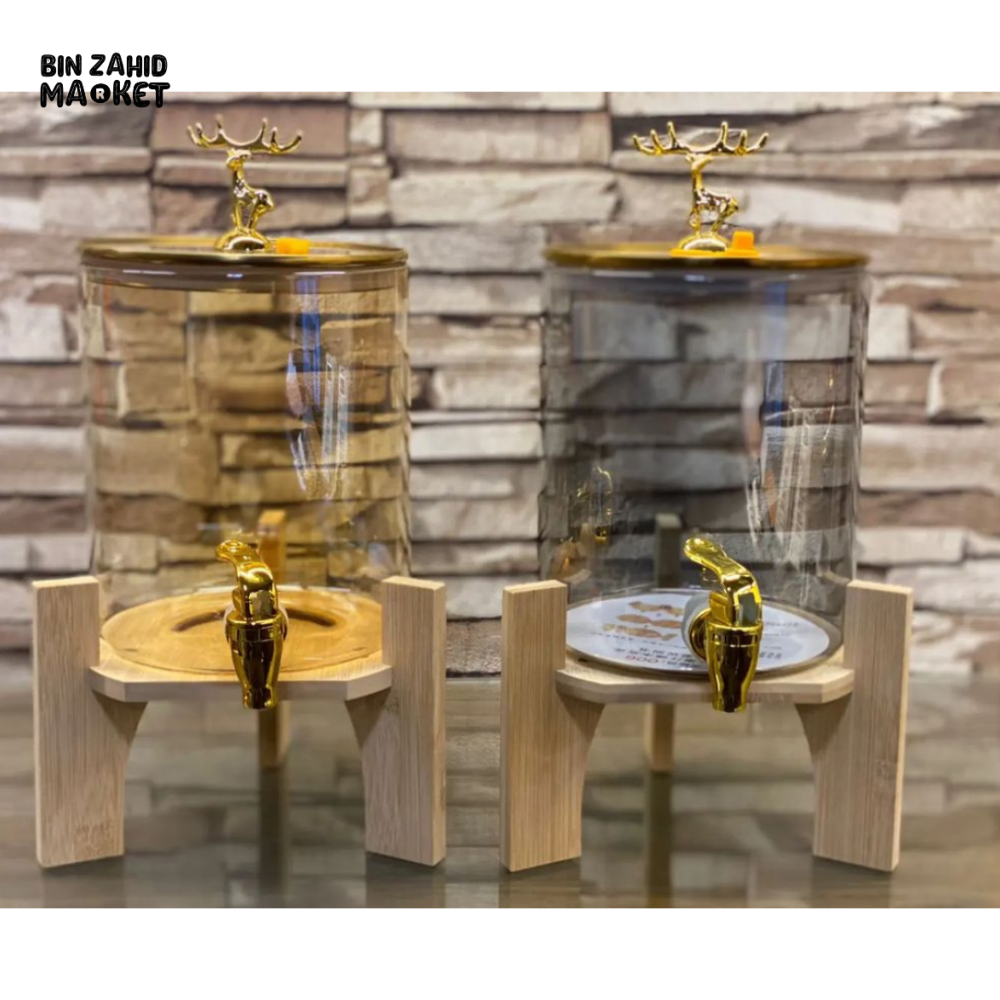BEVERAGES DISPENSER WITH WOODEN BASE
