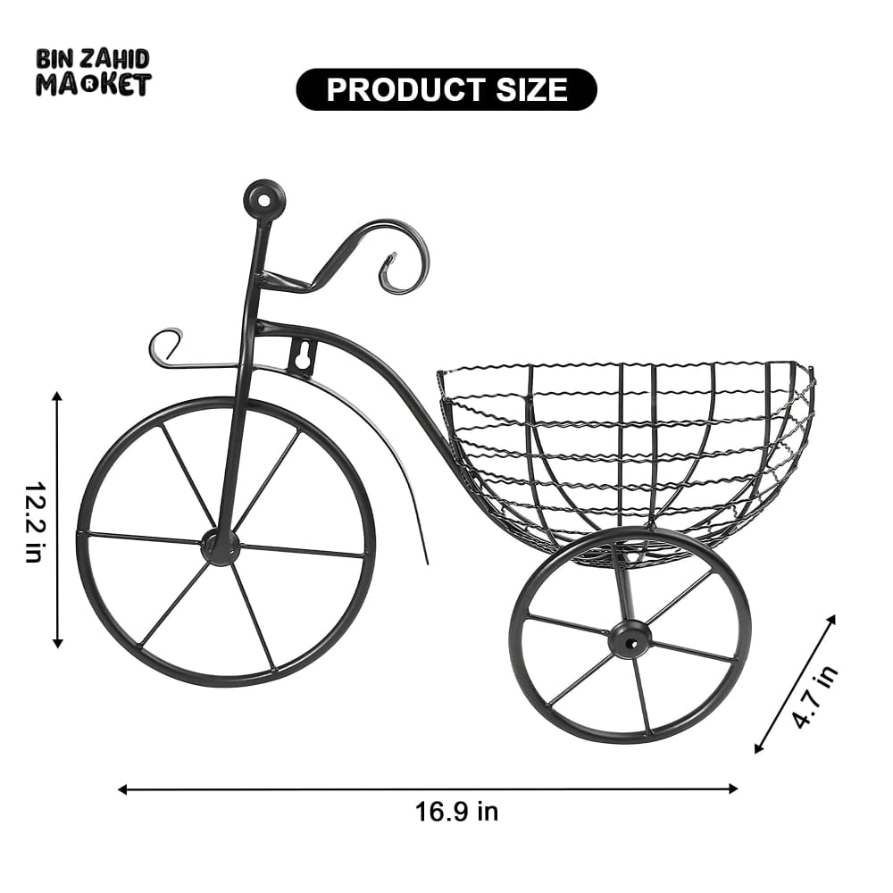 BICYCLE DESIGN WALL BASKET FOR HOME DECORATION