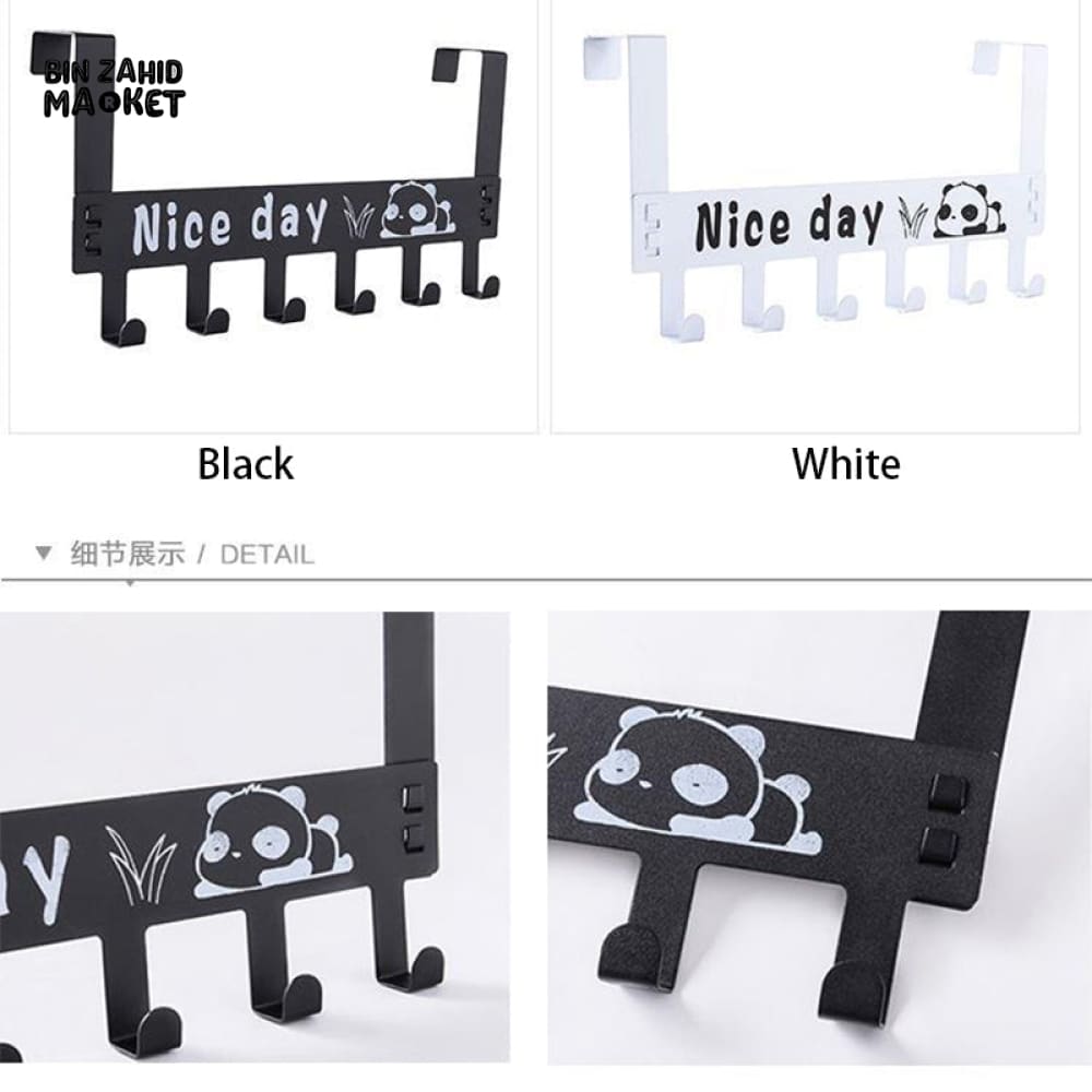 BLACK DOOR HOOK RACK – MULTIFUNCTION COAT & BAG HOLDER