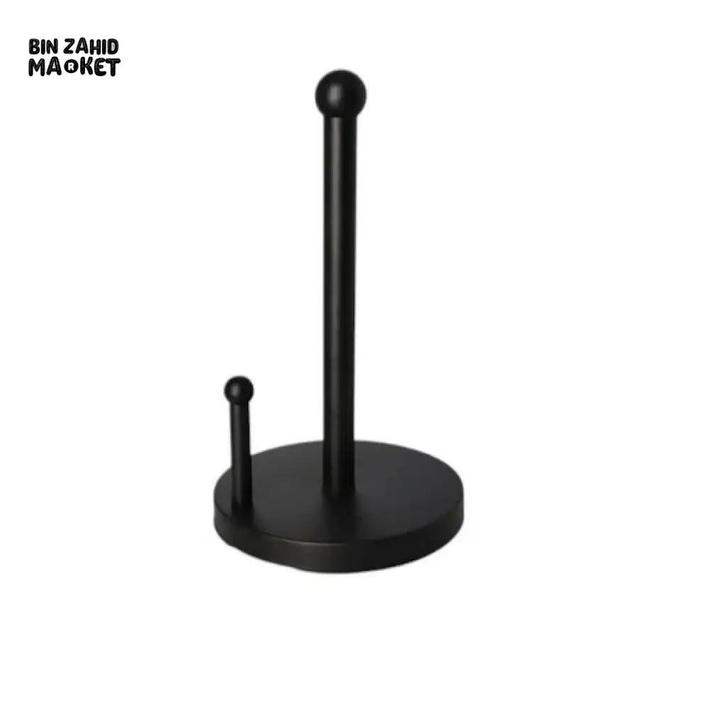 BLACK PAPER TOWEL HOLDER WITH TISSUE ROLL – MODERN KITCHEN COUNTERTOP ORGANIZER DH3741