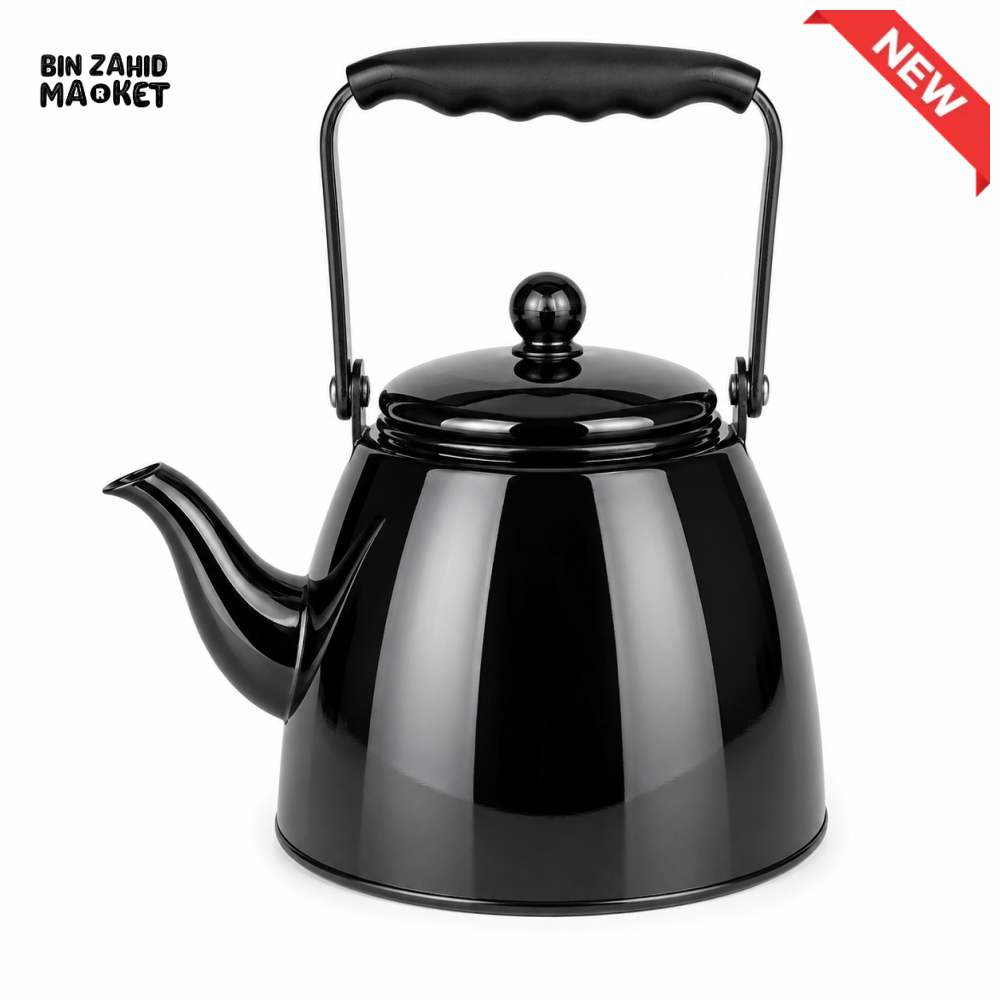 BLACK STOVETOP WHISTLING TEA KETTLE 1.5L