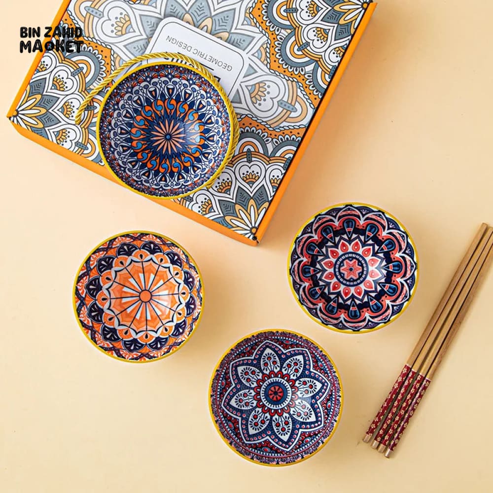BOHEMIAN PORCELINE BOWL SET 4 PIECES BOWL SET