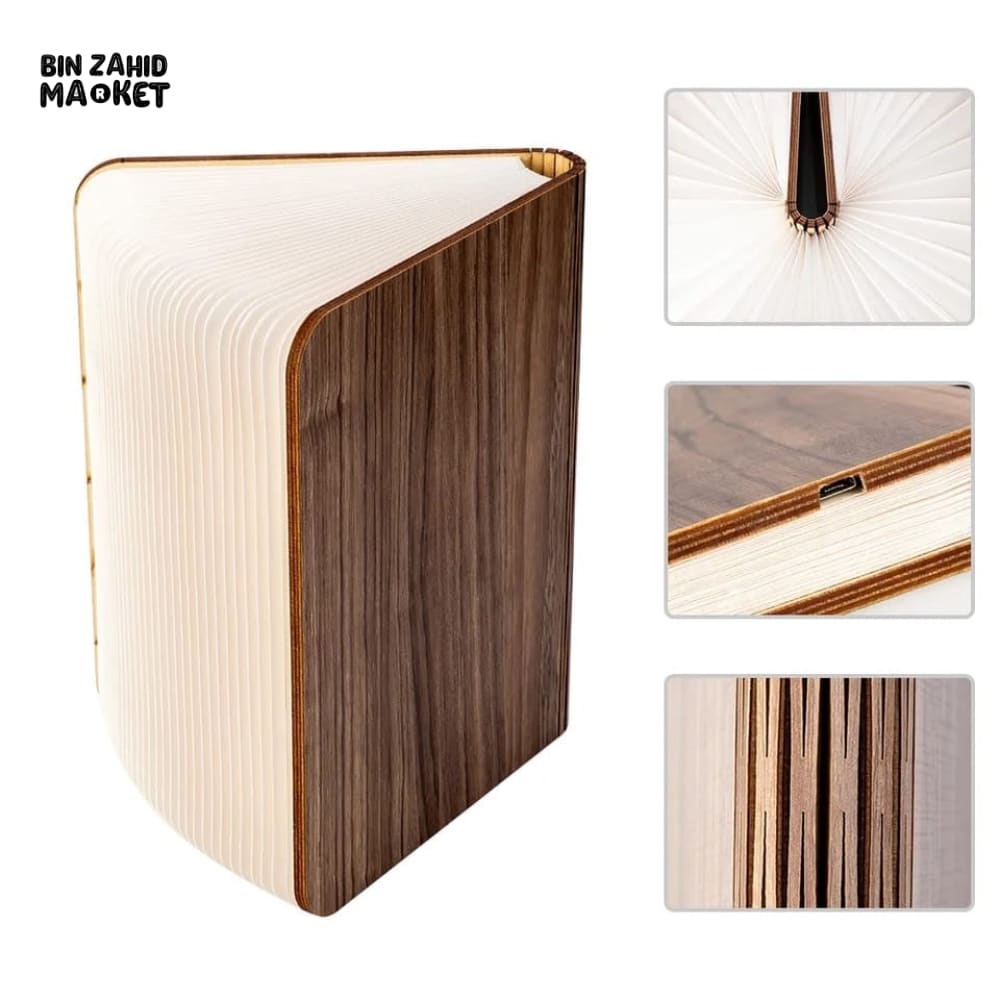 BOOK WOODEN RECHARGEBLE LED LAMP