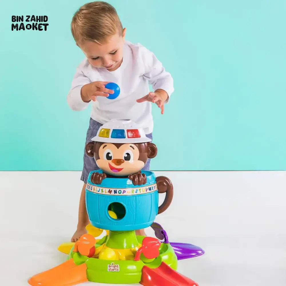 BRIGHT STARTS HAVING A BALL! HIDE 'N SPIN MONKEY ACTIVITY TOY FUN LEARNING FOR BABIES