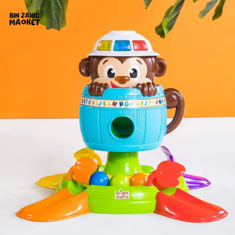 BRIGHT STARTS HAVING A BALL! HIDE 'N SPIN MONKEY ACTIVITY TOY FUN LEARNING FOR BABIES