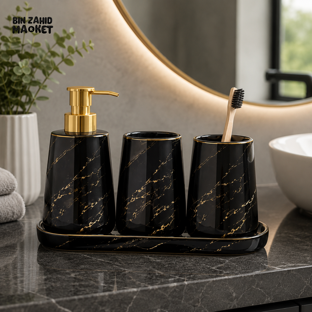 BRILLIANT CERAMIC BATHROOM ACCESSORIES SET – 4 PCS