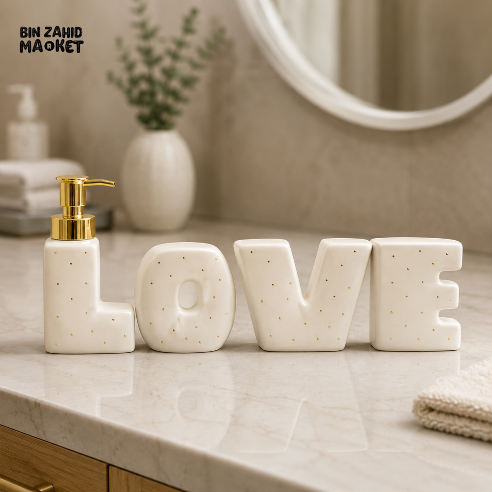 BRILLIANT CERAMIC LOVE DECOR SIGN - CREAM