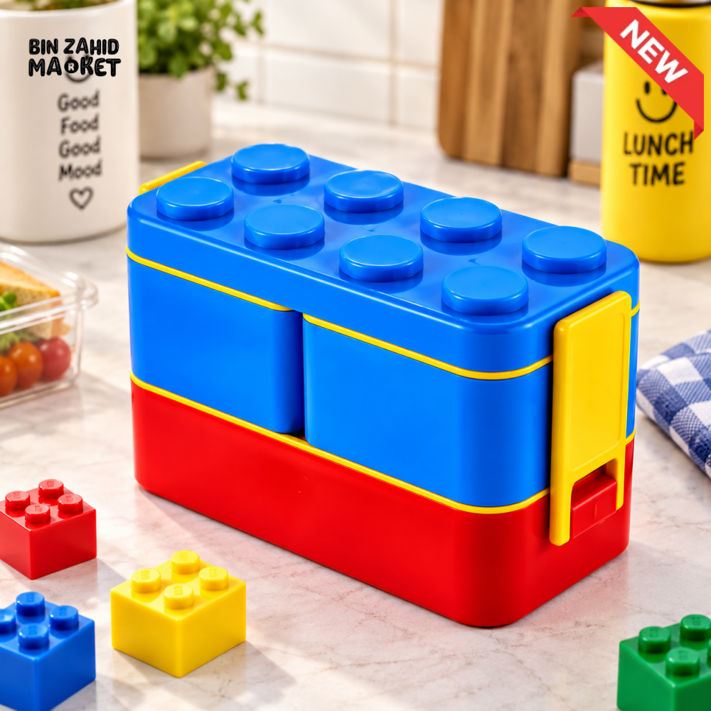 BUILDING BLOCK DESIGN MULTI-COMPARTMENT LUNCH BOX