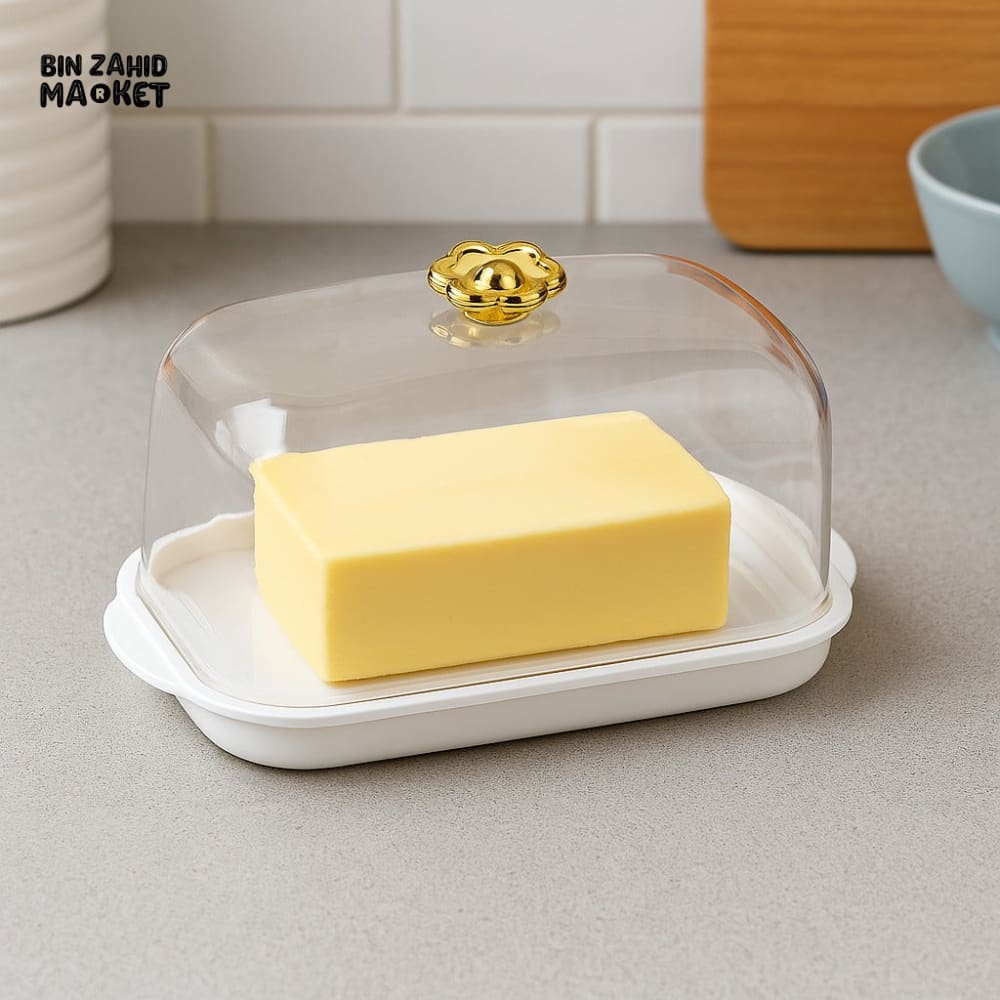BUTTER DISH WITH CLEAR LID – MODERN KITCHEN BUTTER STORAGE CONTAINER FOR FRIDGE & COUNTERTOP