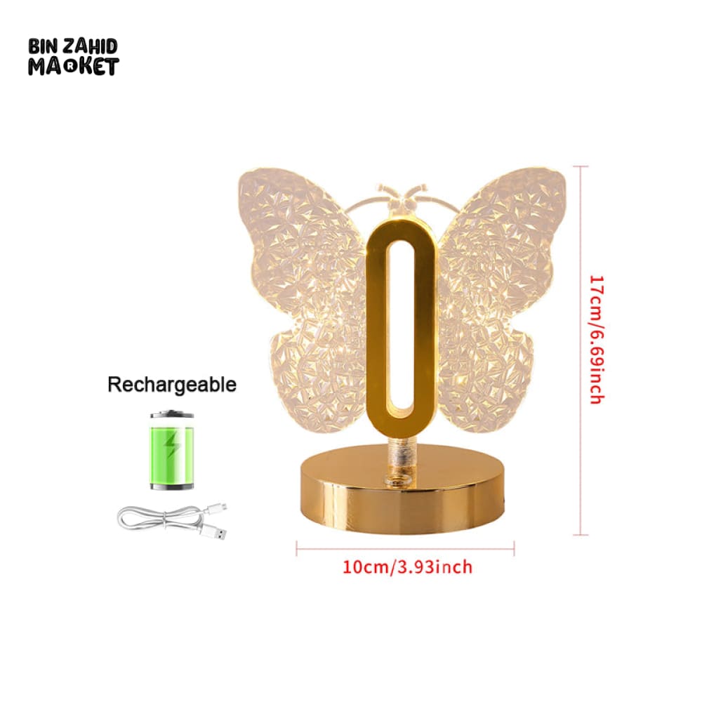 BUTTERFLY LED RECHARGEABLE TABLE LAMP