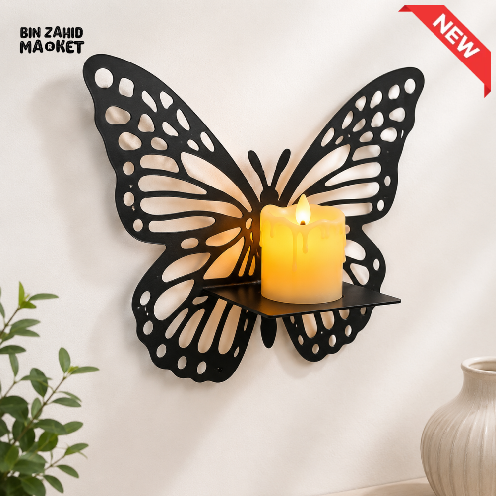 BUTTERFLY WALL MOUNTED CANDLE HOLDER