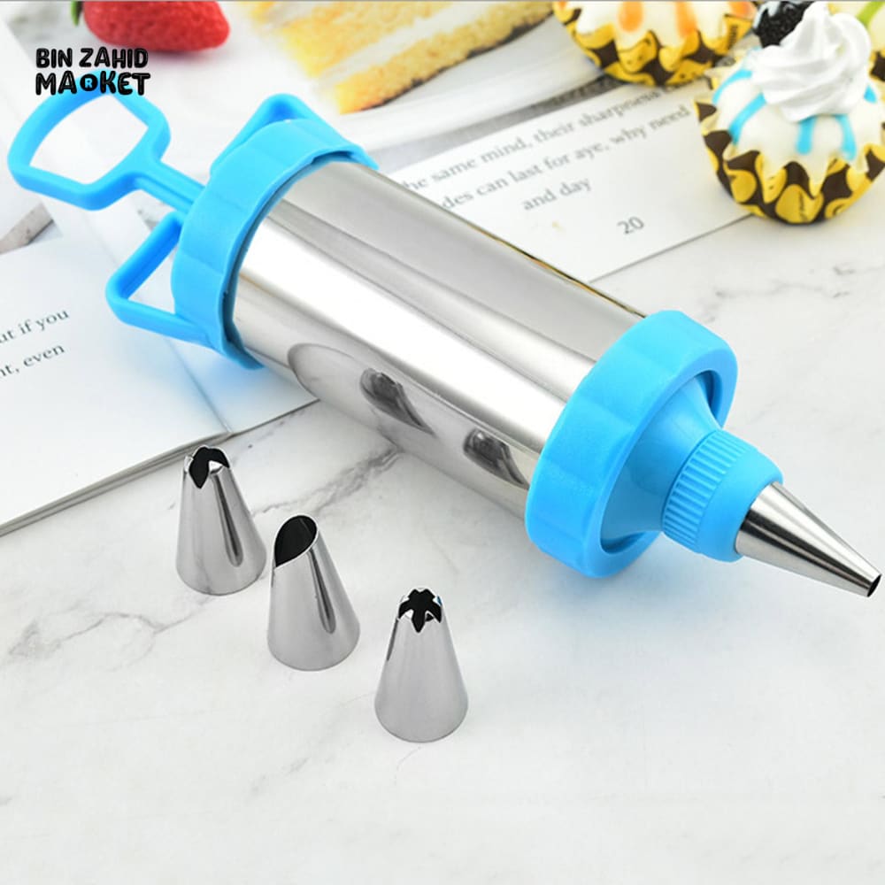CAKE ICING DECORATING SYRINGE SET WITH NOZZLES