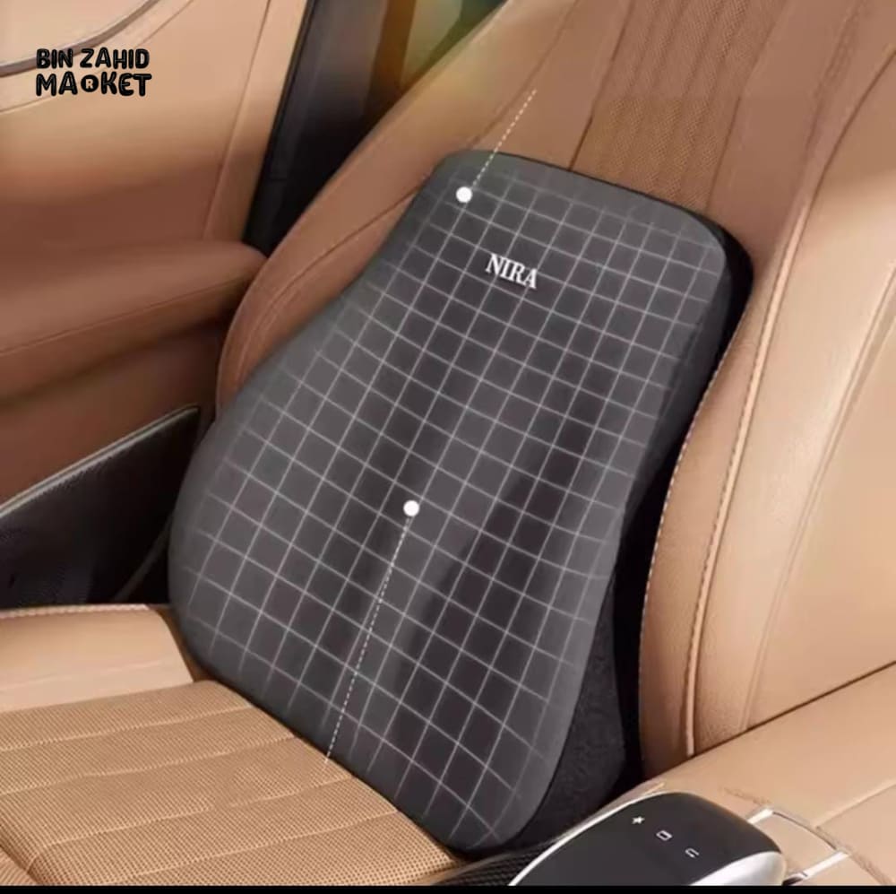 CAR MEMORY FOAM HEADREST & LUMBAR SUPPORT PILLOW 2 PIECES SET – ERGONOMIC NECK & WAIST CUSHION FOR ALL VEHICLES