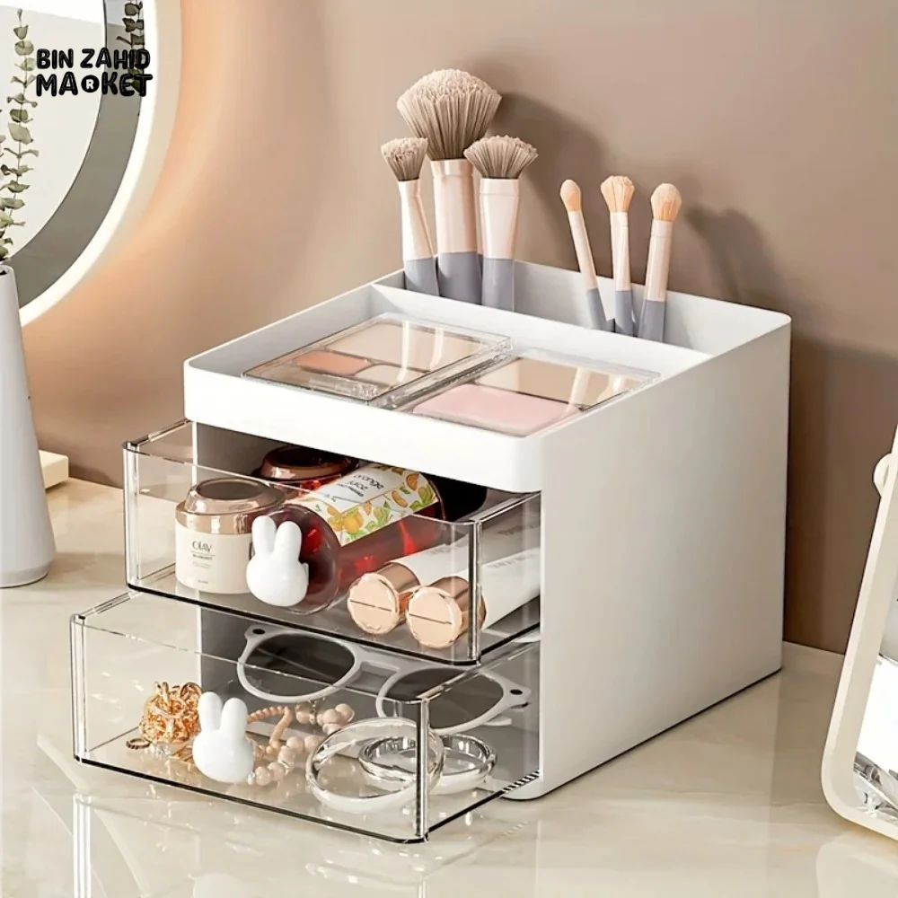 CARTOON CREATIVE PEN HOLDER TRANSPARENT DRAWER STORAGE BOX DESKTOP LARGE CAPACITY STORAGE ACCESSORIES SUITABLE FOR STATIONERY
