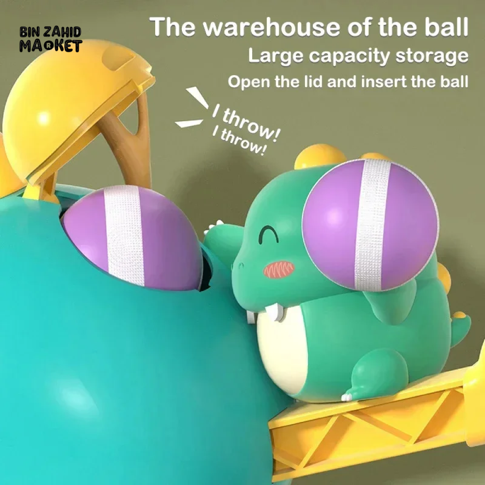 CARTOON DINOSAUR STICKY BALL SHOOTING GUN TOY FOR KIDS – FUN & SAFE PLAY
