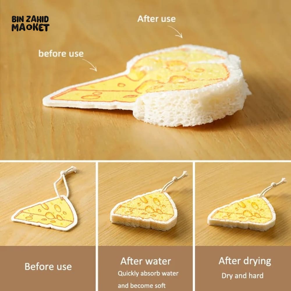 CARTOON WOOD PULP CLEANING SPONGE