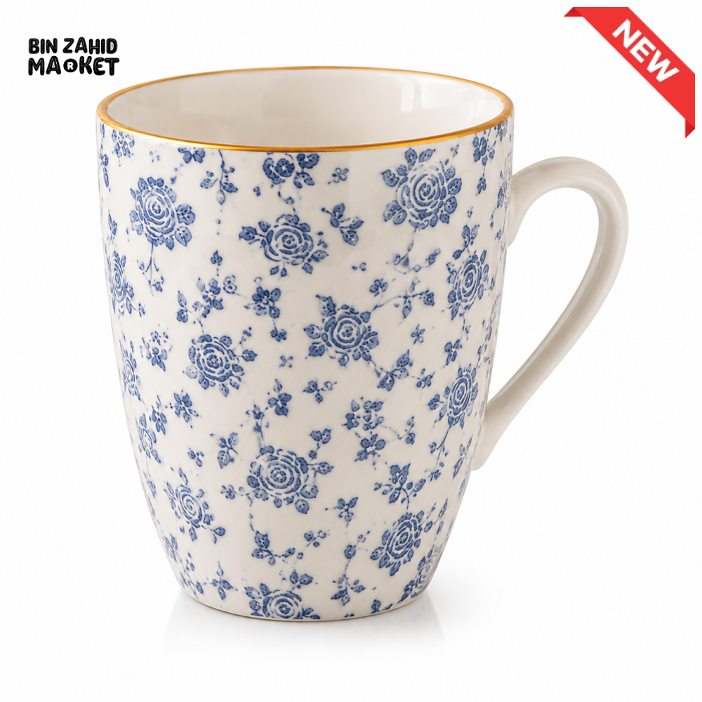 CERAMIC COFFEE MUG SET - 1 PCS - BLUE&WHITE