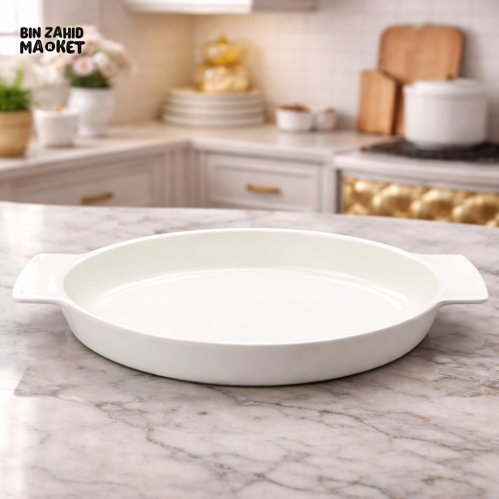 CERAMIC RECTANGULAR BAKEWARE DISH 33.8CM – OVEN SAFE ROASTER & SERVING BAKING TRAY - WTY1375