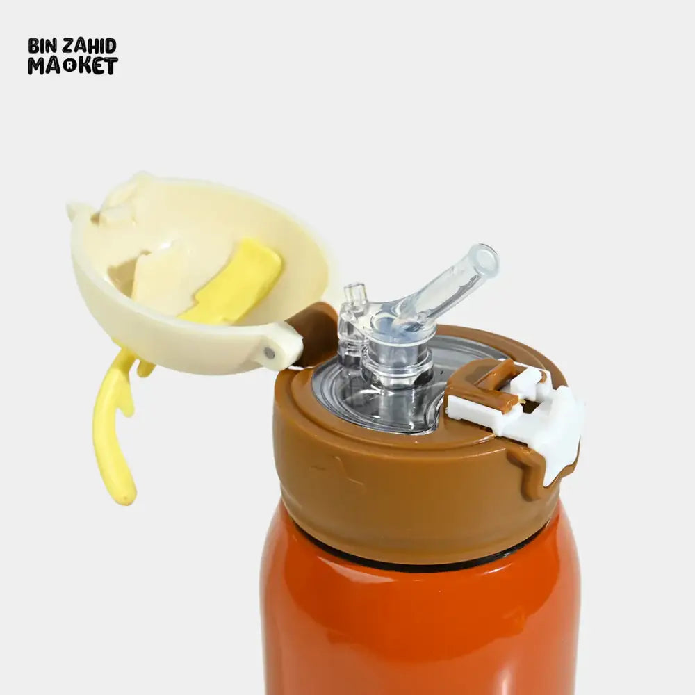 CHARACTER STAINLESS STEEL SIPPER BOTTLE WITH STRAW LEAK-PROOF & INSULATED - ORANGE