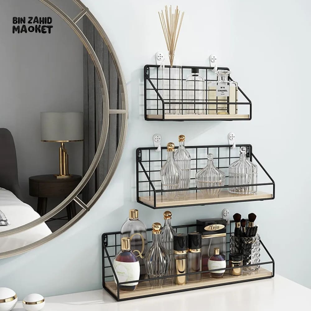 CHECKS & BOXES WALL SHELF