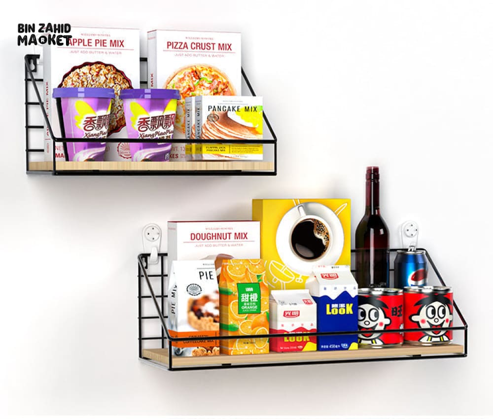 CHECKS & BOXES WALL SHELF
