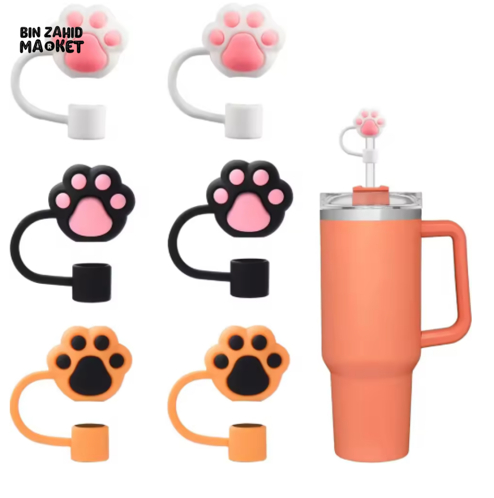 STRAW COVER FOR STANLEY - CUTE PINK PAW SILICONE STRAW CAP