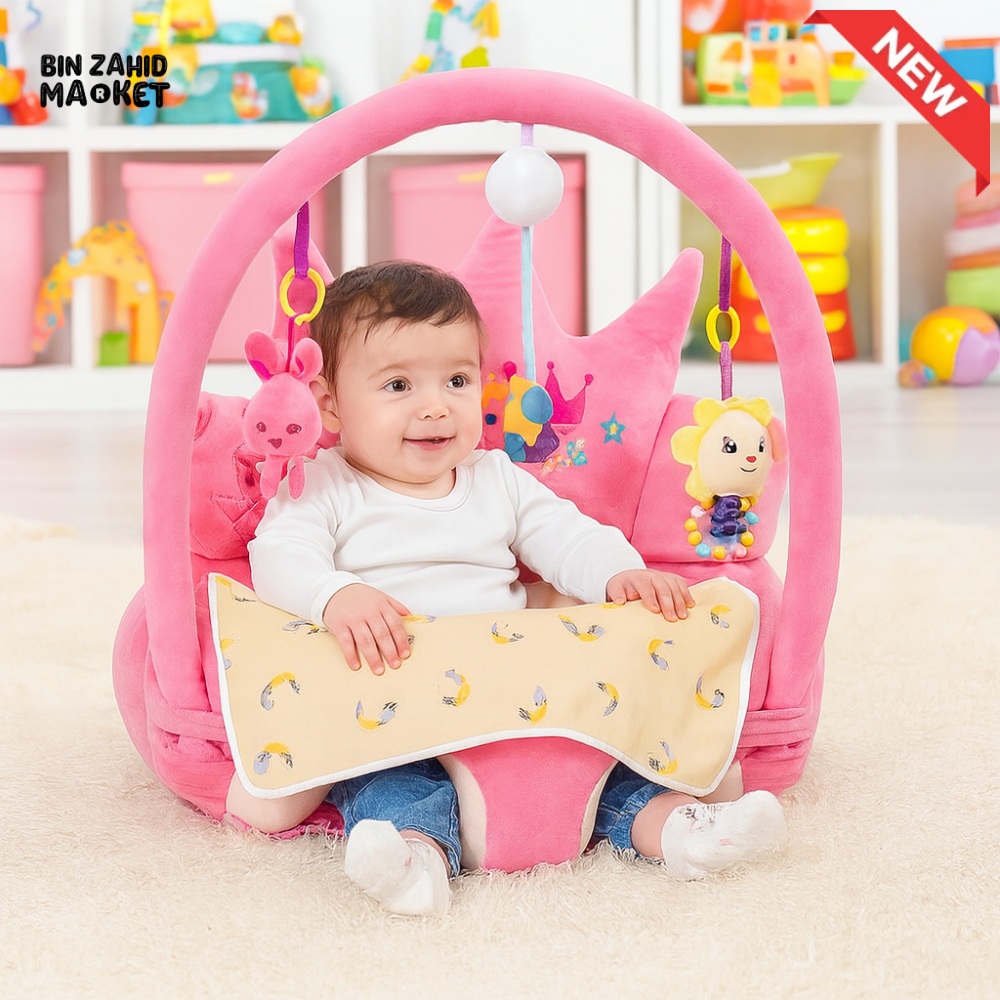 CHILDPLUSH CROWN TOY BAR RATTLE STUFF SEAT PINK