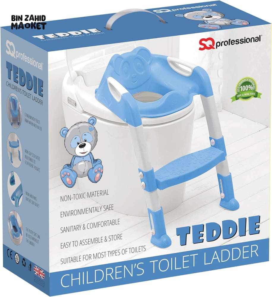 CHILDREN'S TOILET LADDER CHAIR – TODDLER TRAINING SEAT FOR BOYS & GIRLS WITH NON-SLIP STEPS - BLUE