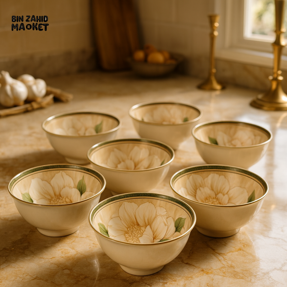 CLASSIC FLORAL CERAMIC BOWLS – 6 PIECES BOXED SET