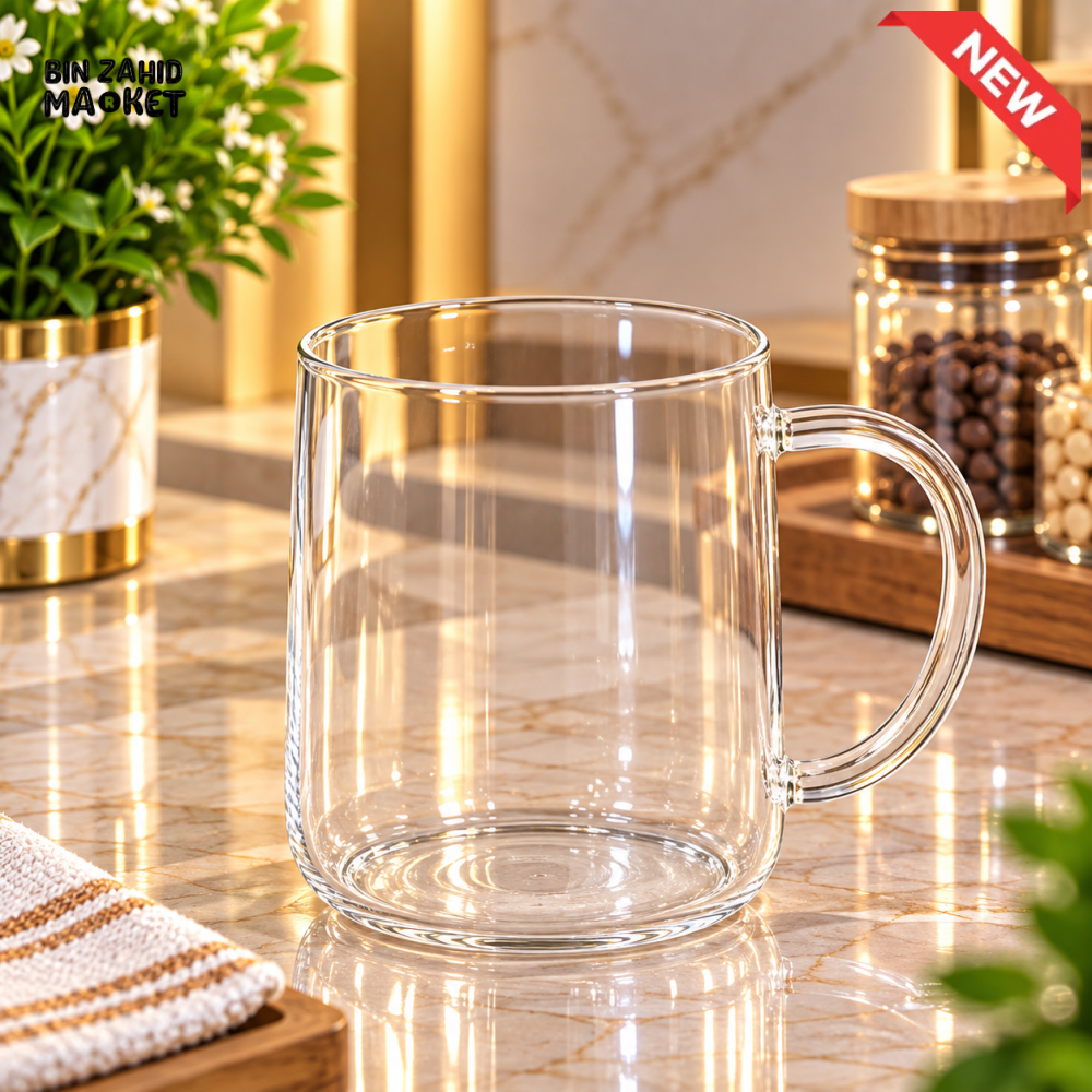 CLEAR GLASS MUG WITH HANDLE - Mugs
