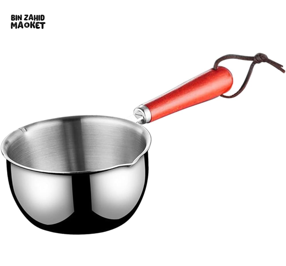 COMPACT STAINLESS STEEL SOUP WARMER – 300ML WITH LONG HANDLE