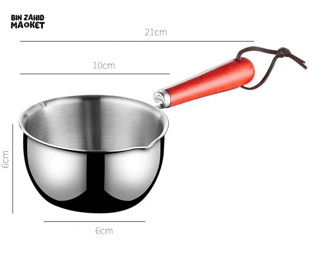 COMPACT STAINLESS STEEL SOUP WARMER – 300ML WITH LONG HANDLE