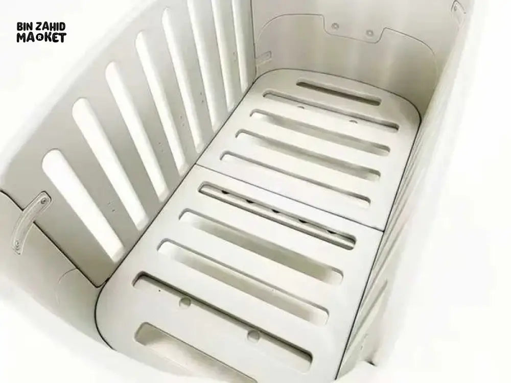 CONVERTIBLE TODDLER & BABY COT SET – GREY WOODEN CRIB WITH SAFETY RAIL LUXURY NURSERY BED FURNITURE