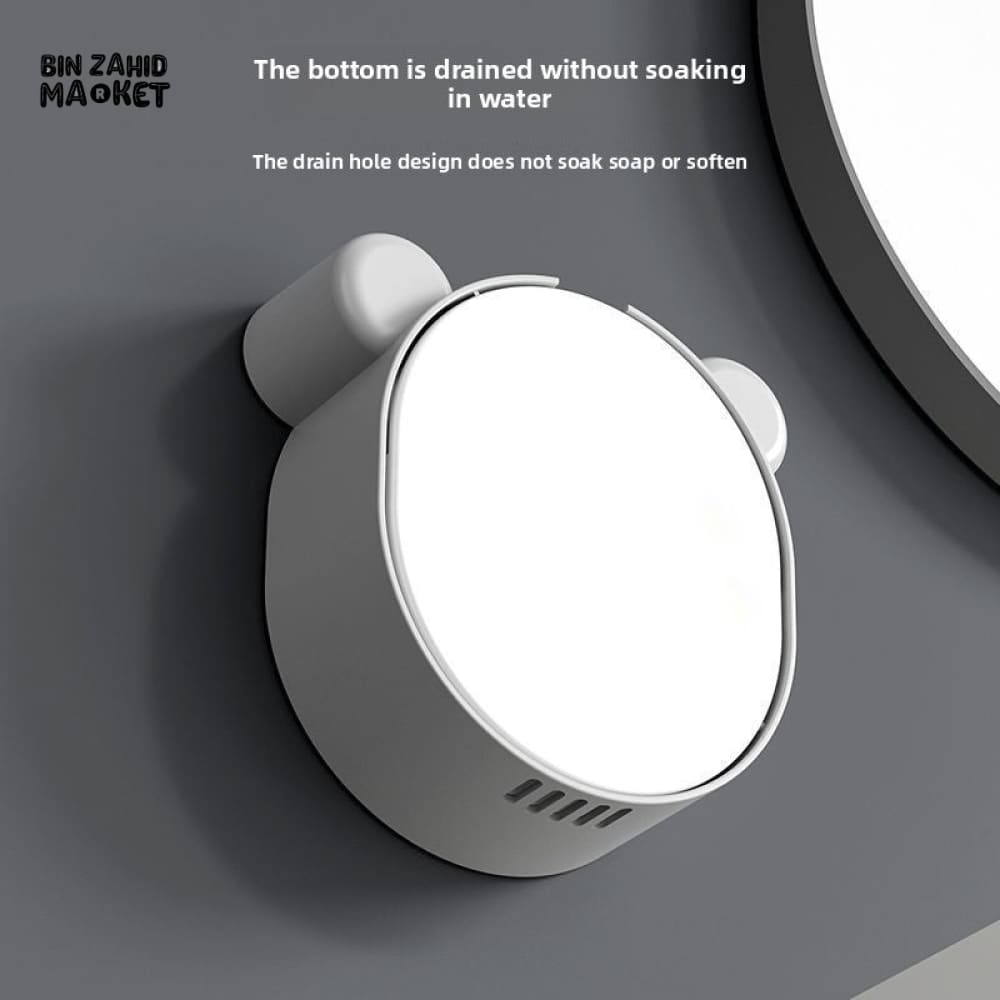 COVERED SOAP DISH – PUNCH-FREE WALL MOUNT FOR BATHROOM