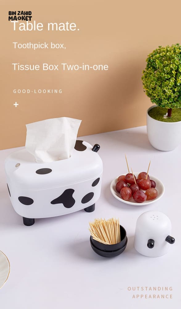 COW TISSUE HOLDER + TOOTHPICK HOLDER