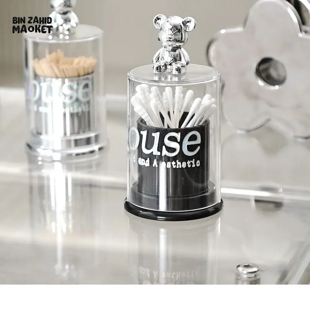 CREATIVE BEAR TOOTHPICK HOLDER & COTTON SWAB STORAGE BOX 1 PIECES TOOTHPICK DISPENSER KITCHEN GADGET