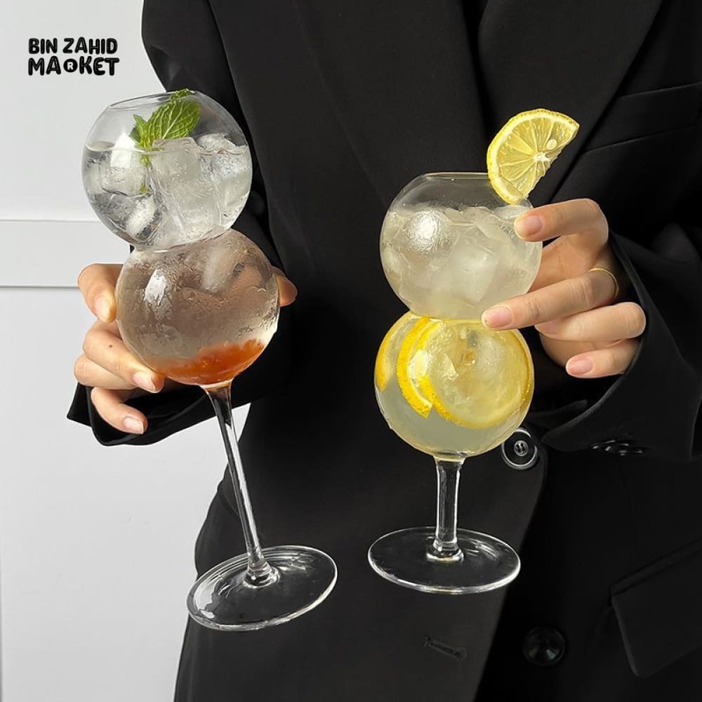 CREATIVE BUBBLE GLASS – UNIQUE ROUND CUP FOR COCKTAILS JUICE MILK & MORE - SMALL